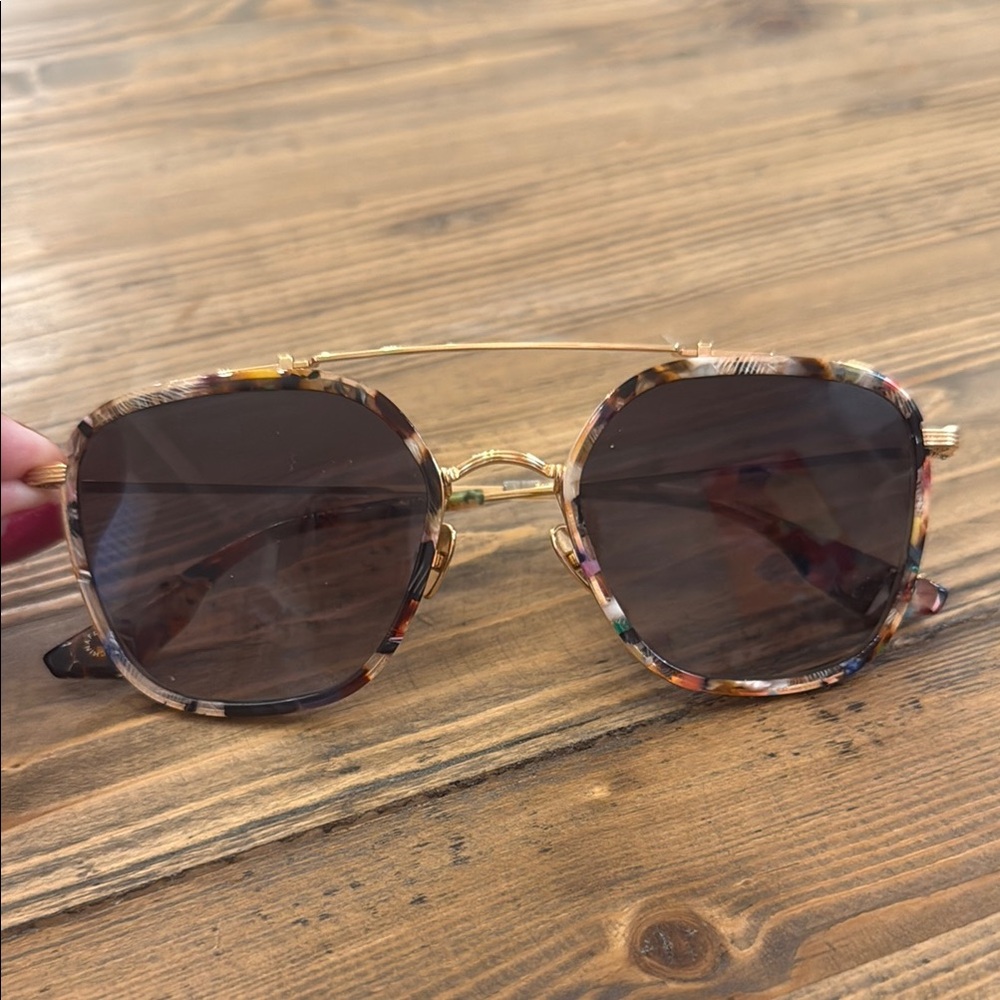 KREWE Austin Multicolor Sunglasses with Gold Accents